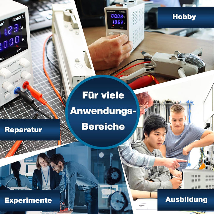 PeakTech P 6080 A Labornetzteil 0-15V / 0-3A, Hochauflösendes Labornetzgerät Single, Single