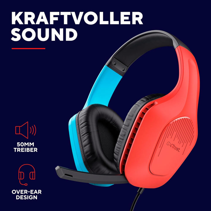 Trust Gaming GXT 416S Zirox Leichtes Gaming Headset für Nintendo Switch mit 50-mm-Treiber, 1,2 m Kab