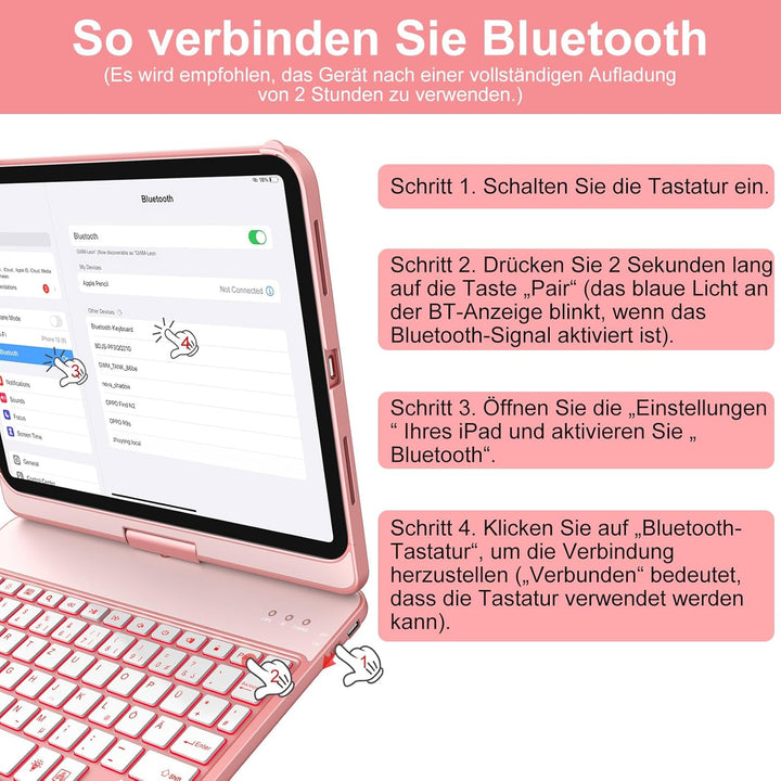 aMZCaSE für iPad 10. Generation 2022/A16 11.Generation 2025 (10,9/11 Zoll) Hülle mit Tastaturhülle,T