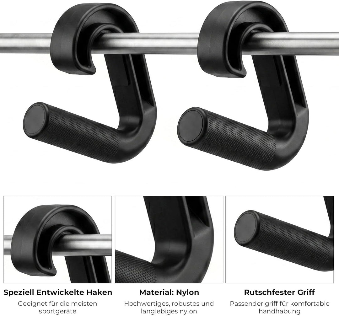 2 Pcs Double D Fitness Griffe 90 Grad Haken Klimmzug Griffe Kabelzug Rudergriff Pull up Grips für Ru