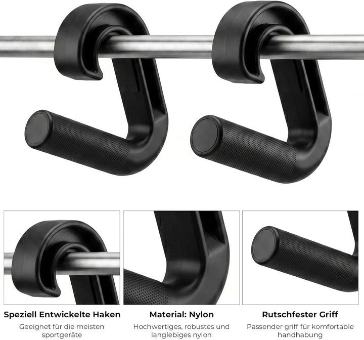 2 Pcs Double D Fitness Griffe 90 Grad Haken Klimmzug Griffe Kabelzug Rudergriff Pull up Grips für Ru