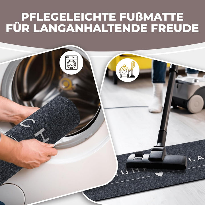 ElbFuchs® Schuhparkplatz Fussmatte 75x30cm | Ideale Schuhmatte Abtropfmatte und Schuhunterlage | Was