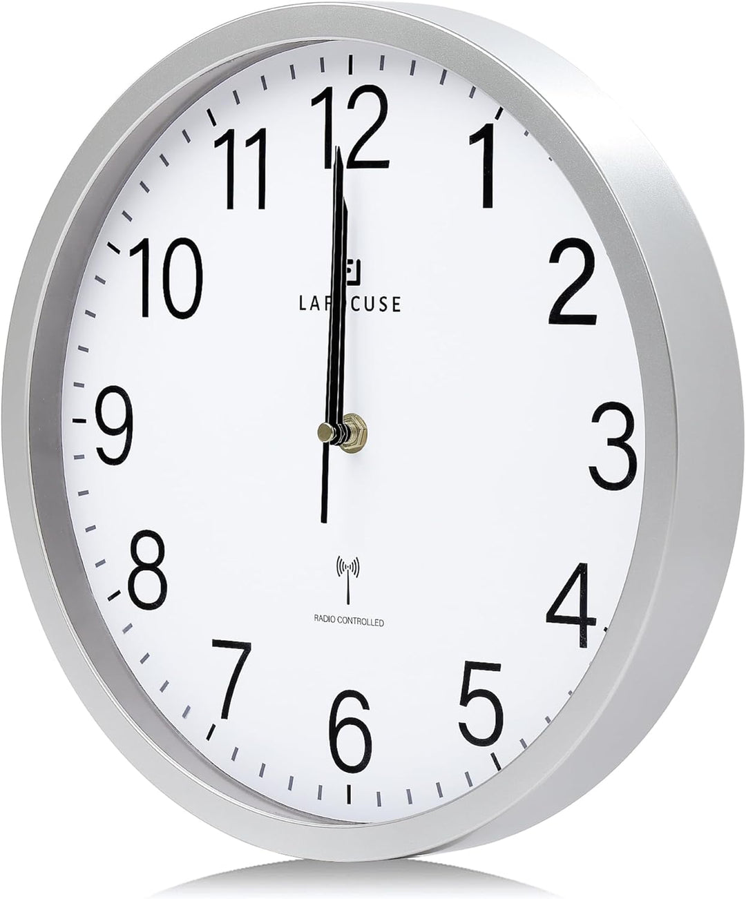 Lafocuse 30cm Wanduhr Funk Ohne Tickgeräusche Modern, Hohe Genauigkeit Funkuhr Einfach zu Lesen, Sil