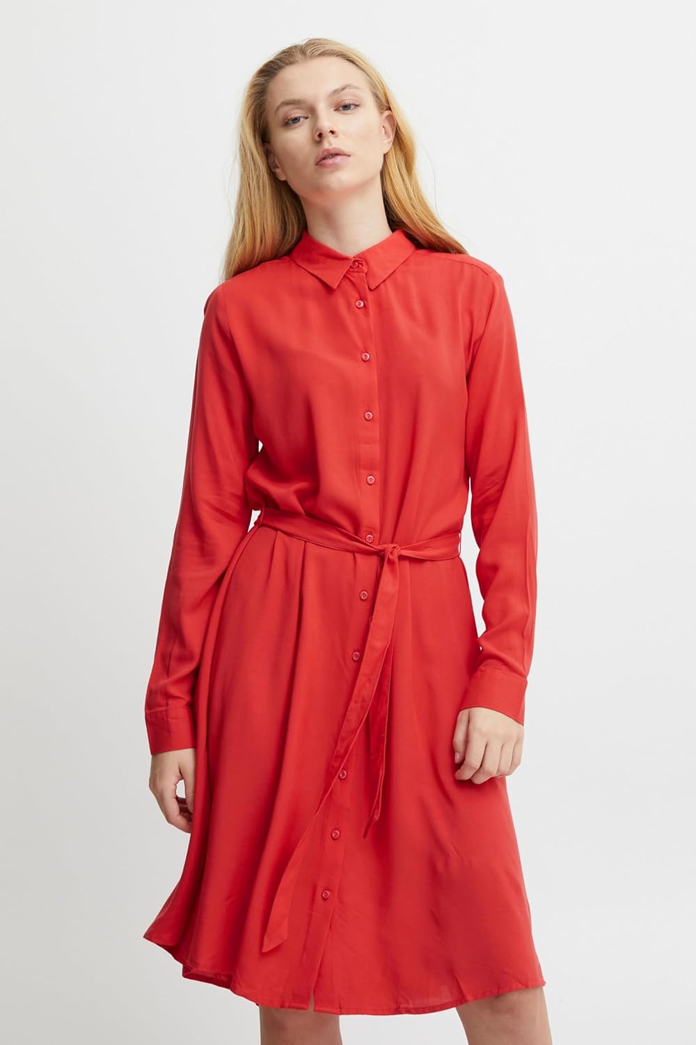 ICHI Damen Ihmain Dr Kleid 36 171664/Poppy Red, 36 171664/Poppy Red