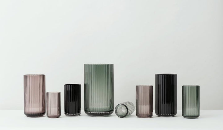 Lyngby Porcelæn Vase H25 cm Lyngby aus mundgeblasenem Glas zeitlos, grau H25 cm Smoke, H25 cm Smoke