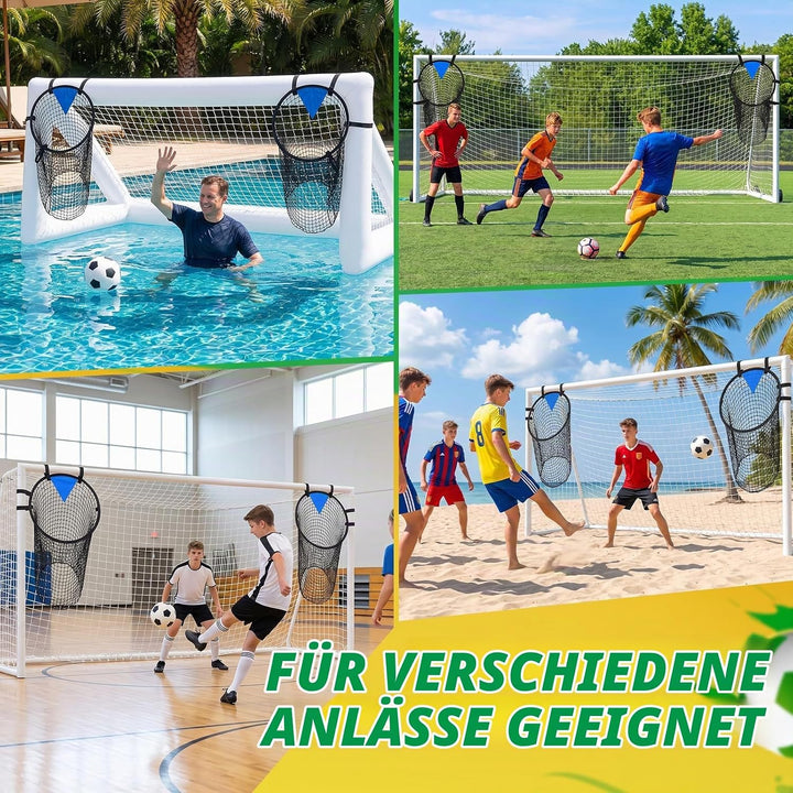 2 Stück Fussballtor Zielnetz, 45 x 60CM Fussball Ziel mit Rahmen, Nylongewebe Fussball Trainingszube