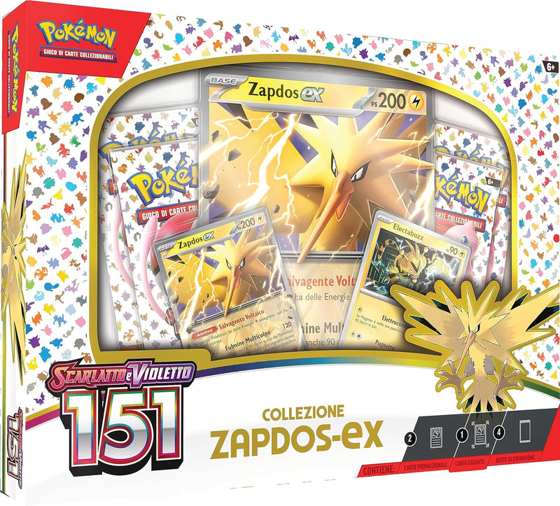 Pokémon 290-60362 Zapdos-Ex-Sammlung aus der Erweiterung Scarlet und Violetto-151 Sammelkartenspiels