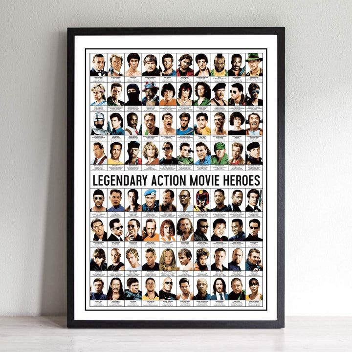 Wall Editions Art-Poster - Legendary Action Movie Heroes - Olivier Bourdereau