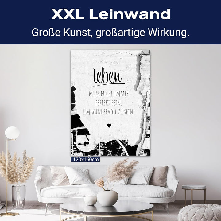 wandmotiv24 Leinwandbild Motivation, 40x30cm, Hochformat, Leben, Deko, Bilder auf Leinwand, Wanddeko