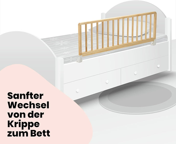Safety 1st Wooden Bed Rail 110cm, Bettgitter Rausfallschutz, 18 Monate–5 Jahre, Verstellbares Bettsc