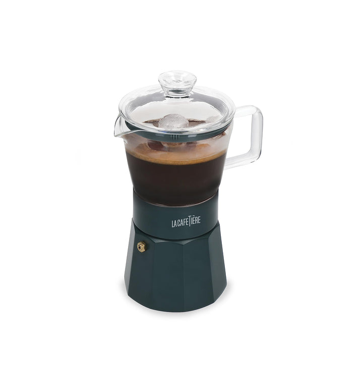 La Cafetière Verona Espressokocher aus Glas, grün, 6 Tassen, in Geschenkverpackung, Grün