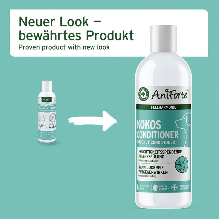 AniForte Fellharmonie Conditioner für Hunde 200ml - Spülung für Hunde mit Kokosöl & Aloe Vera, für L