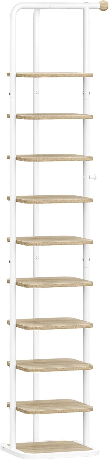 Schuhregal, 10-Stockige Schuhablage Schmal, Vertikales Schuhregal, Verstellbar Ablage, für Eingangsb
