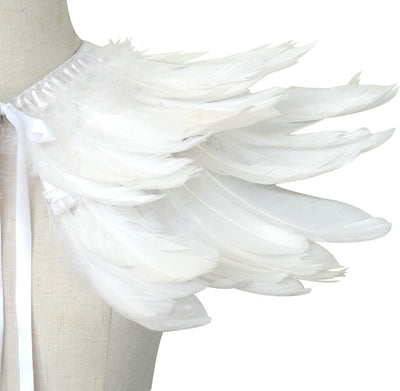 keland Gothic Feder Achselzucken Schal Poncho Halloween Party Kostüm Epauletten Fliege Krawatte Krag