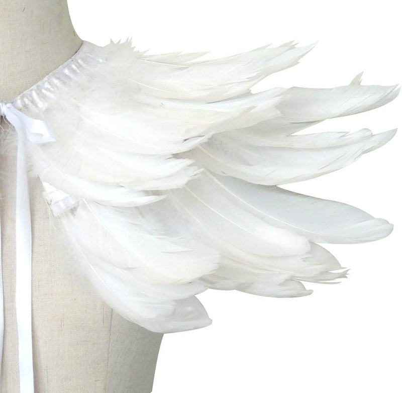 keland Gothic Feder Achselzucken Schal Poncho Halloween Party Kostüm Epauletten Fliege Krawatte Krag