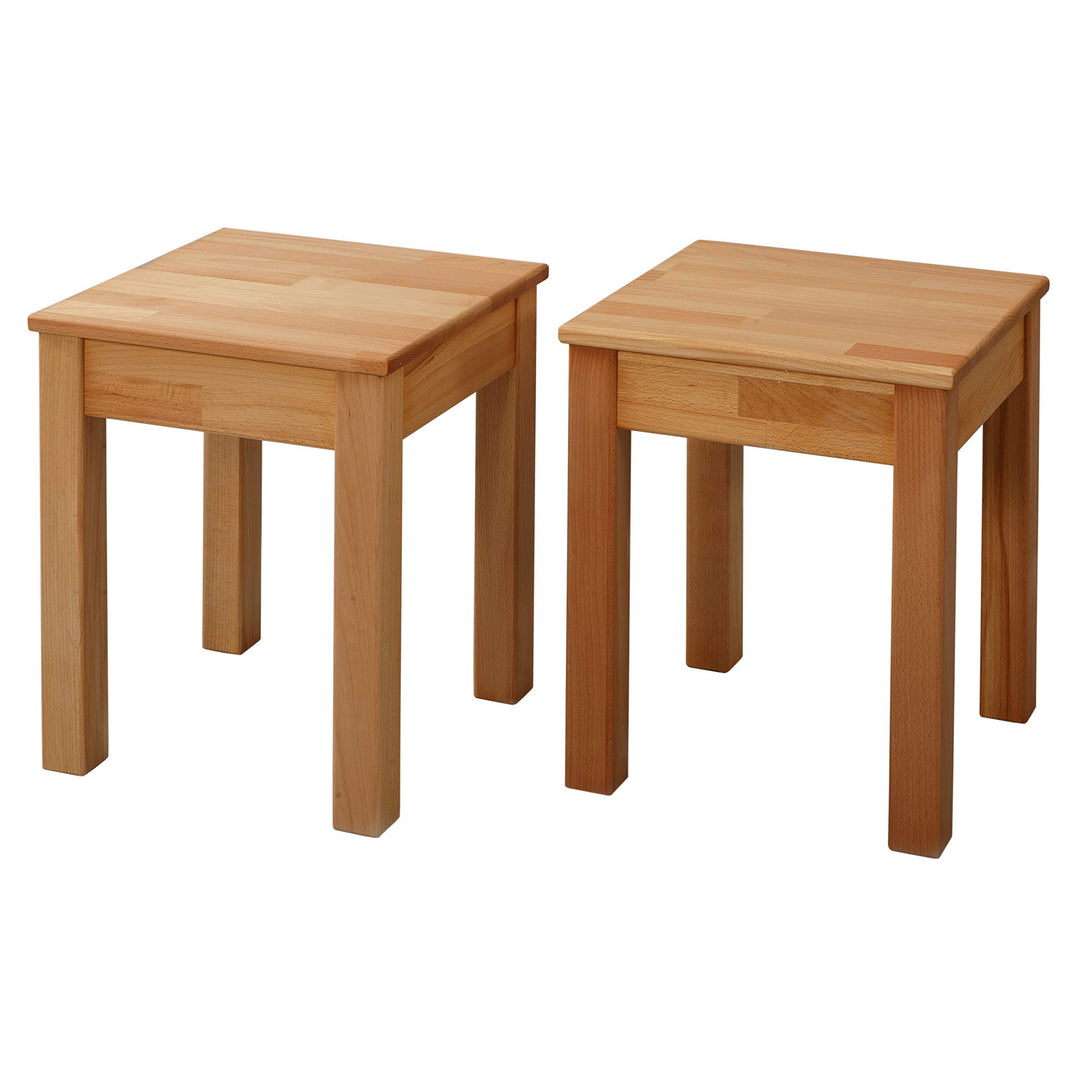 Krok Wood Hocker Tomas aus Massivholz 35x35x45 cm (Buche, 2X ohne Eingriff) 2x ohne Eingriff Buche,