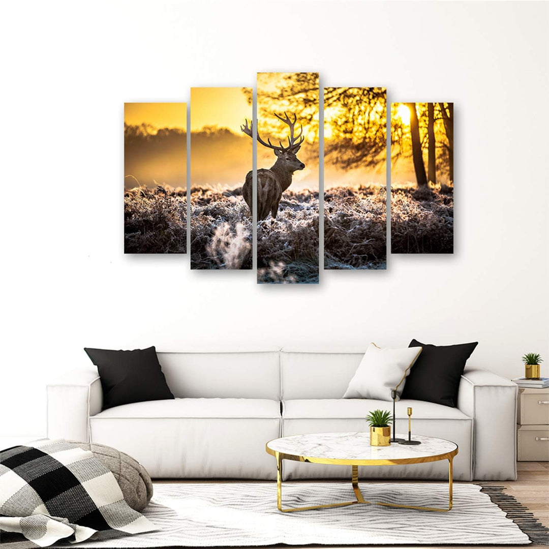 Feeby Frames, Leinwandbild, Bilder, Wand Bild - 5 Teile - Wandbilder, Kunstdruck XXL, TypA, 250x120