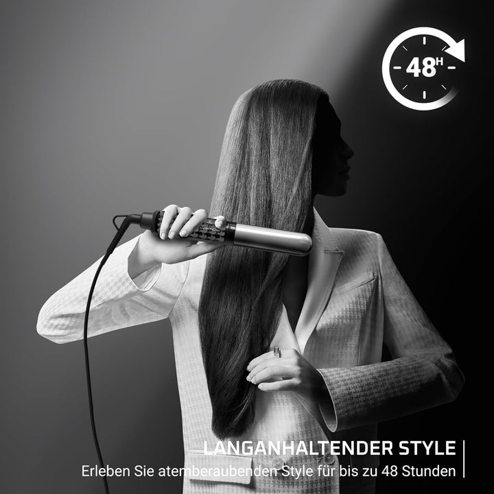 Rowenta x KARL LAGERFELD Thermostyle Haarglätter, Titanium-Beschichtung, Straight & Curl, Temperatur