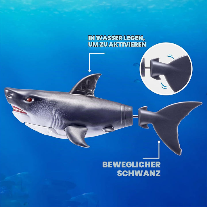 Robo Alive Wasseraktivierter Hai 2er-Pack (Grau) von ZURU – Realistisches schwimmendes Roboter-Bades