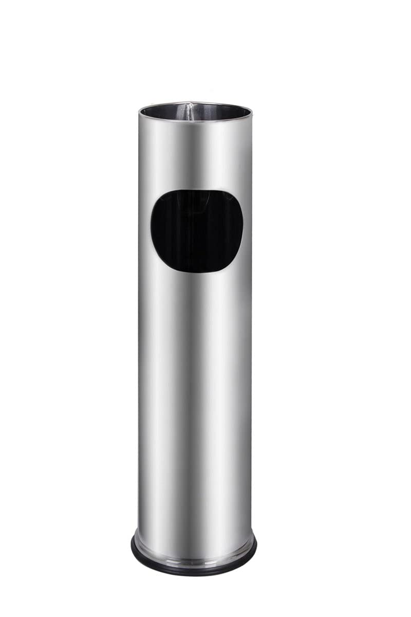 METLEX, Standascher mit Mülleimer (Chromstahl) MX9158 SL Silber, Silber