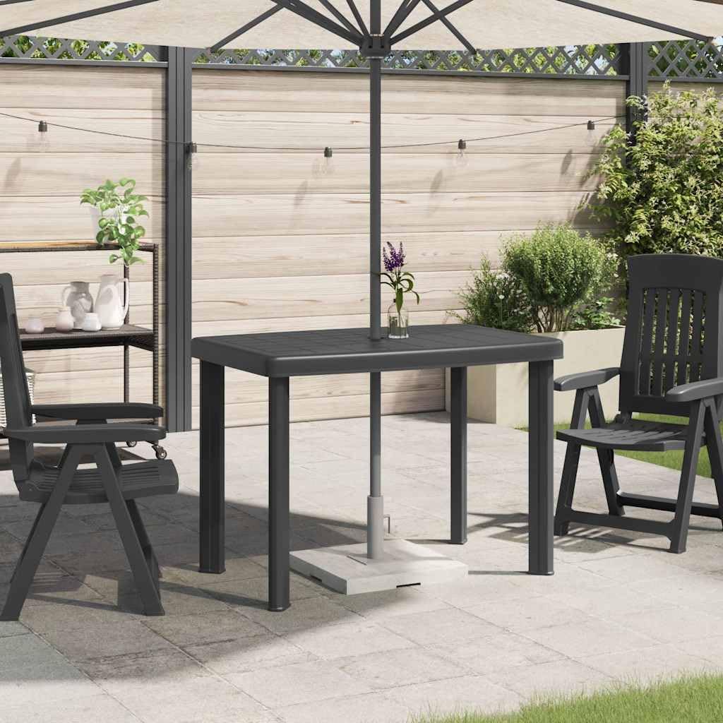 vidaXL Gartentisch Kunststoff Balkontisch Esstisch Campingtisch Terrasse Tisch 101 x 68 x 72 cm Anth