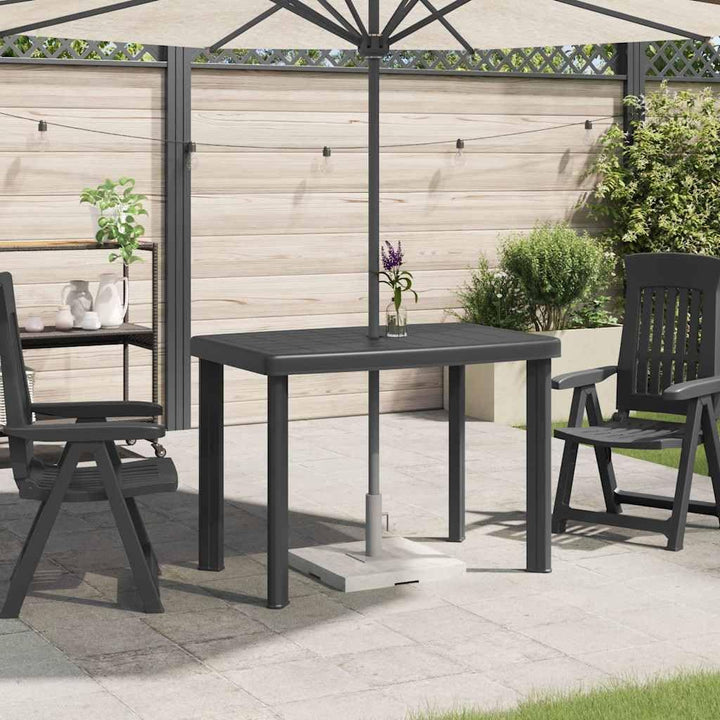 vidaXL Gartentisch Kunststoff Balkontisch Esstisch Campingtisch Terrasse Tisch 101 x 68 x 72 cm Anth