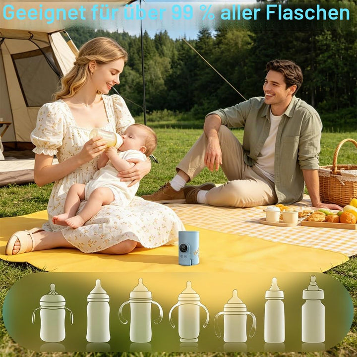 Flaschenwärmer Baby Unterwegs, Tragbarer Baby Flaschenwärmer mit LCD-Display 8000mAh Milchwärmer Bab