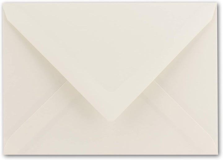75x DIN C5 Kuverts 15,7 x 22,5 cm in natur-weiss mit goldenem Seidenfutter - Nassklebung - Blanko Br