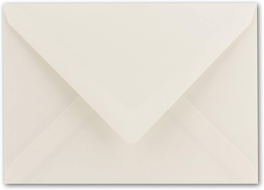 700x DIN C5 Kuverts 15,7 x 22,5 cm in natur-weiss mit goldenem Seidenfutter - Nassklebung - Blanko B