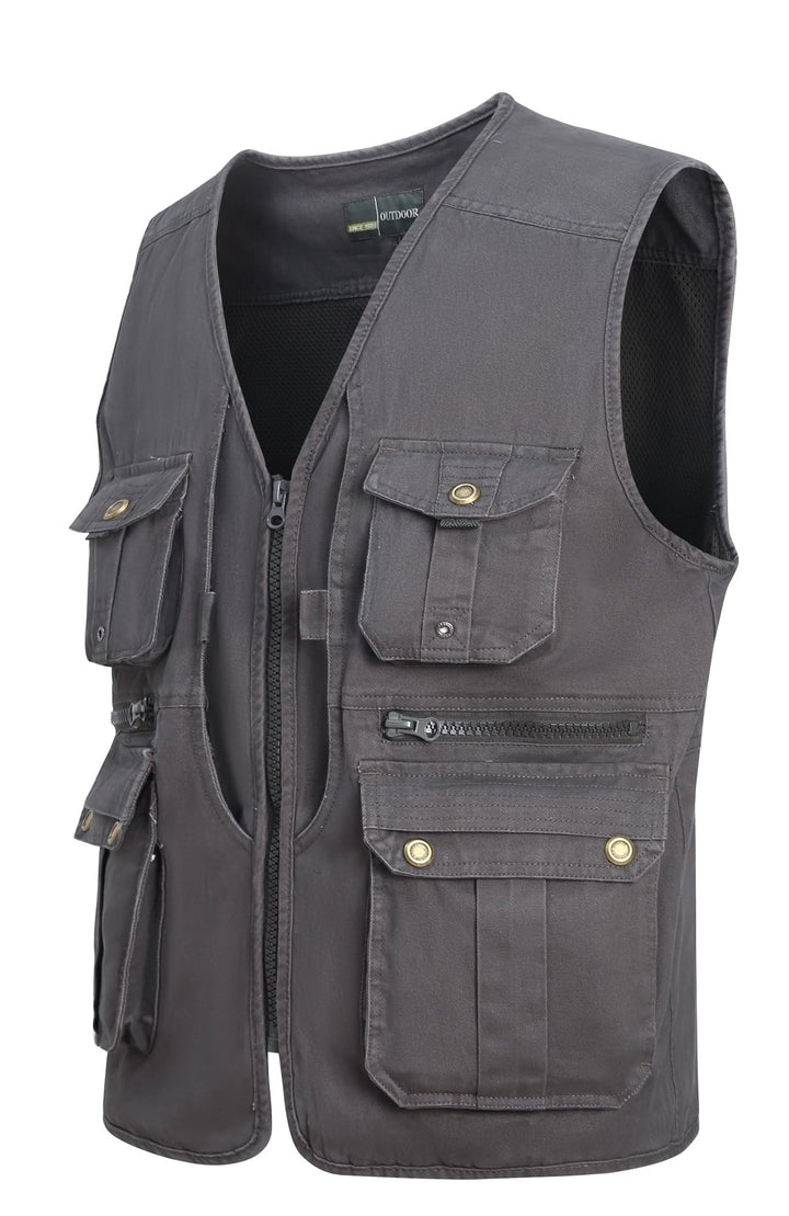 Herren Outdoor Weste Anglerweste mit Vielen Taschen Freizeit Jagd Herrenwesten Sommer Camping Multif