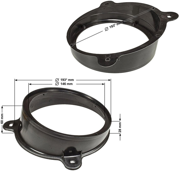 tomzz Audio 2834-015 Lautsprecherringe Adapter Halterungen kompatibel mit Mercedes A-Klasse W168 Fro