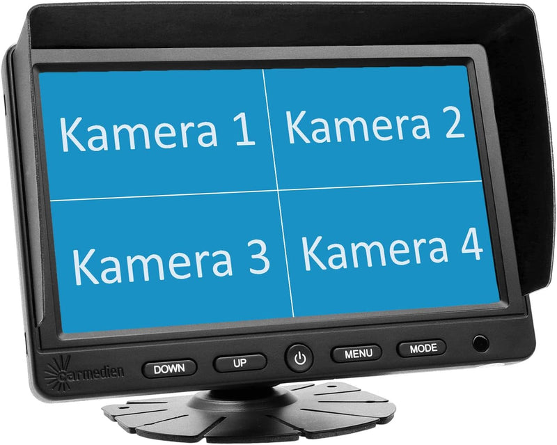 Carmedien 7" Quad Monitor CM-NMR7Q4 für Rückfahrkameras Split Screen Bildschirm 4 V In TFT Display 1