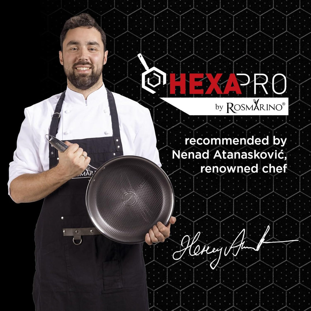 Rosmarino HexaPRO 2.0-28 cm Edelstahl Wok – Premium Antihaft Beschichtung, ofenfest – Ideal für viel