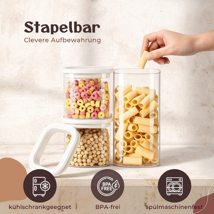 Vorratsgläser mit Deckel (2 x 2300 ml) – Vorratsdosen Glas mit Deckel, luftdicht & mottensicher | ec