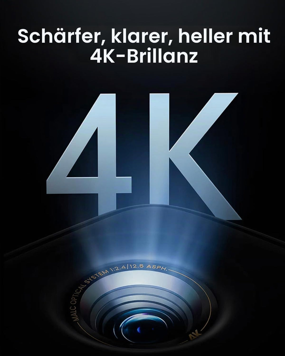 JMGO N1S 4K UHD Mini Beamer, Triple Laser Projektor, 1700 ISO Lumen, Gimbal Echtzeit Autofokus, Goog