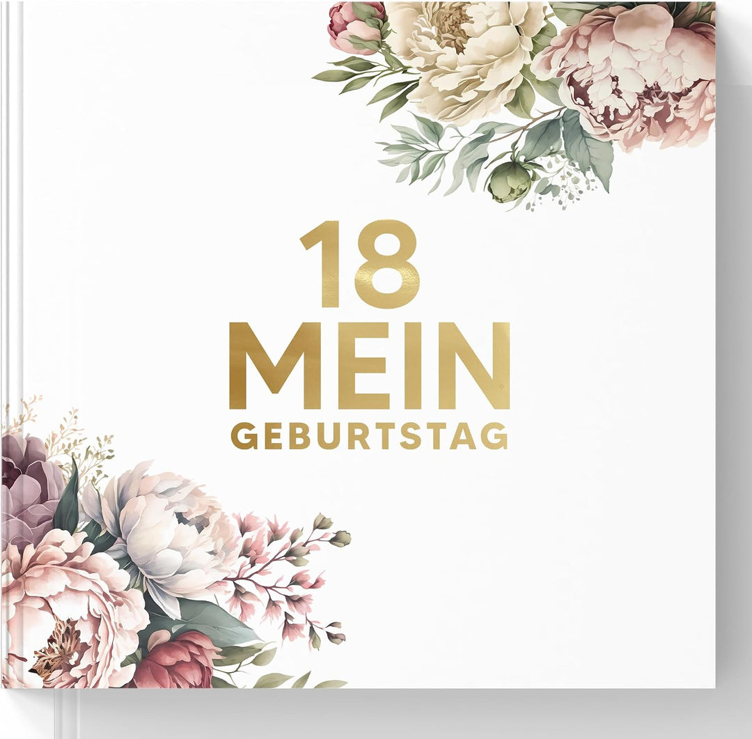18. Geburtstag Gästebuch mit Weinetiketten – Erinnerungsbuch Vintage Look Geschenk für Familie &amp; Fre