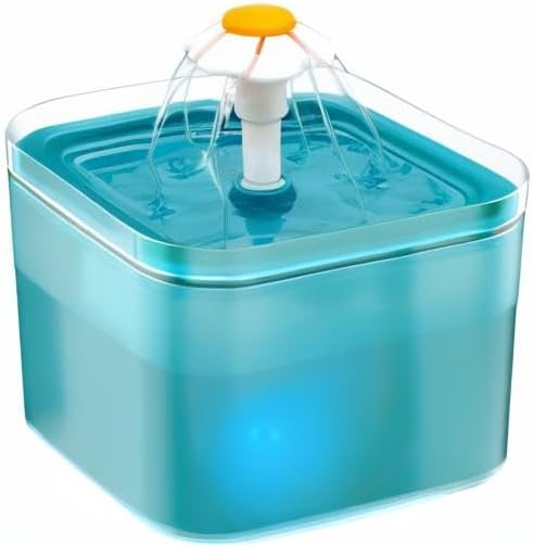 AONBOY Katzenbrunnen, 2L Katzentrinkbrunnen, Ultraleiser Katzentrinkbrunnen, LED-Lichttrinkbrunnen,