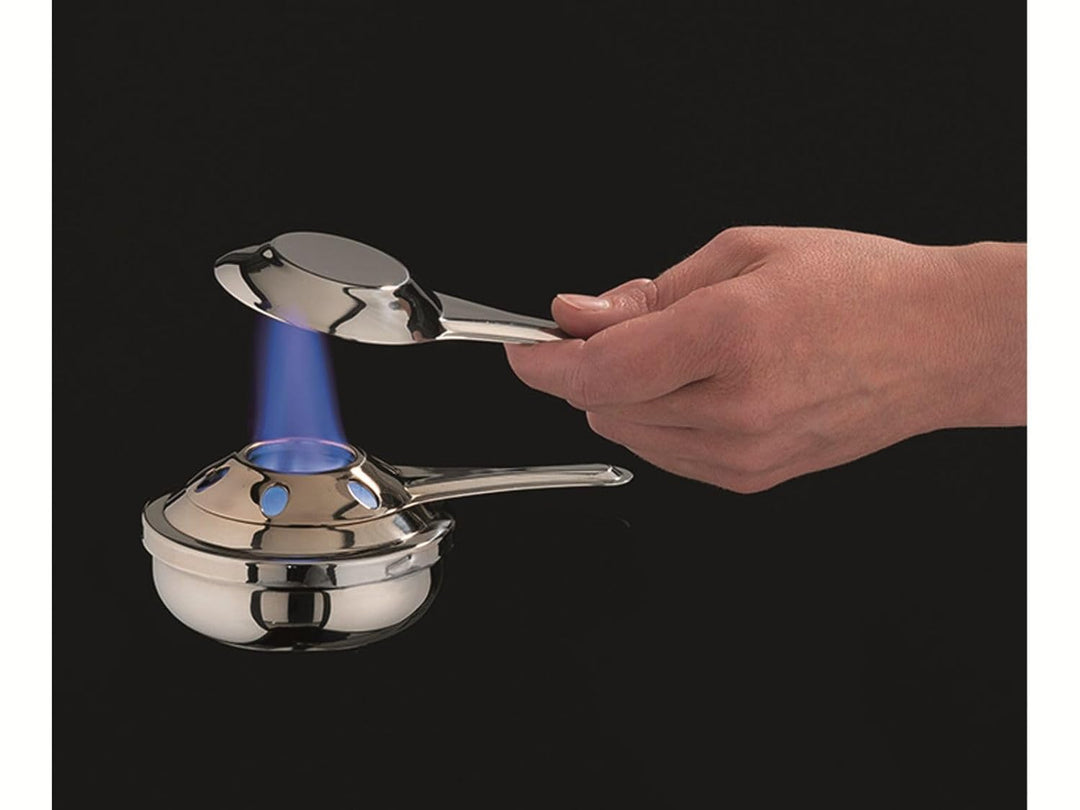 APS Fondue- und Feuerzangenbowle Set, Zuckerzange, Feuerzange, Fondue-Topf, Edelstahldeckel, hochgla