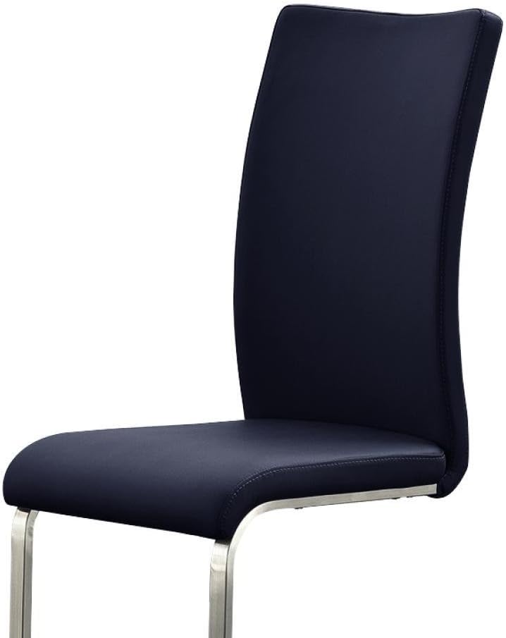 Robas Lund Esszimmerstuhl Leder Blau 2er Set, belastbar bis 130 kg, Schwingstuhl mit Rindsleder, Ges