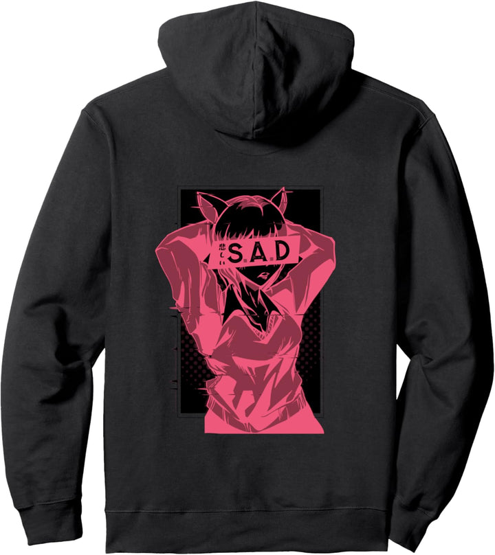 Japanese Aesthetic Vaporwave Anime Waifu Sad Girl Pullover Hoodie