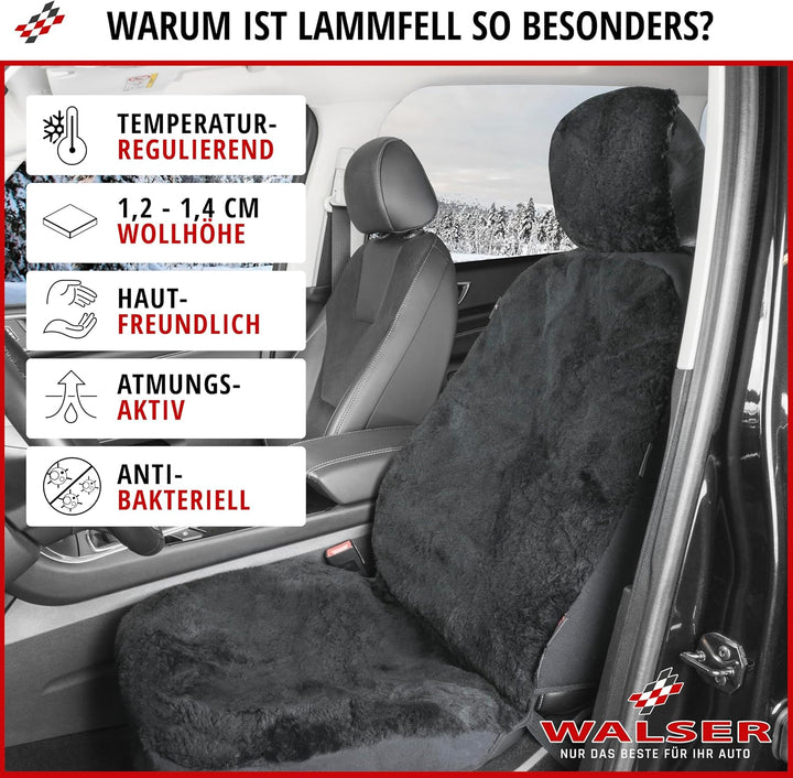 Walser Autositzbezug Lammfell, Lammfellbezug Auto, Lammfellschonbezug, Autoschonbezug echt Lammfell,