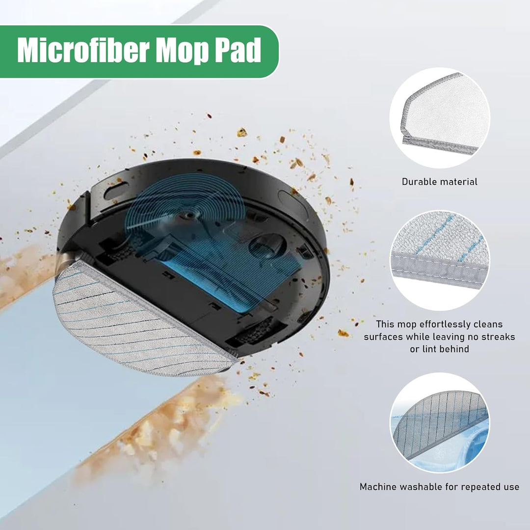 Zubehör Set für ECOVACS DEEBOT N20 Plus, N20, N20 Pro Plus, 1 Rollenbürste, 4 Wischtücher, 4 HEPA-Fi