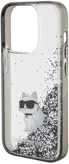 KARL LAGERFELD KLHCP15LLKCNSK Hülle für iPhone 15 Pro 6.1" transparent hardcase Liquid Glitter Choup