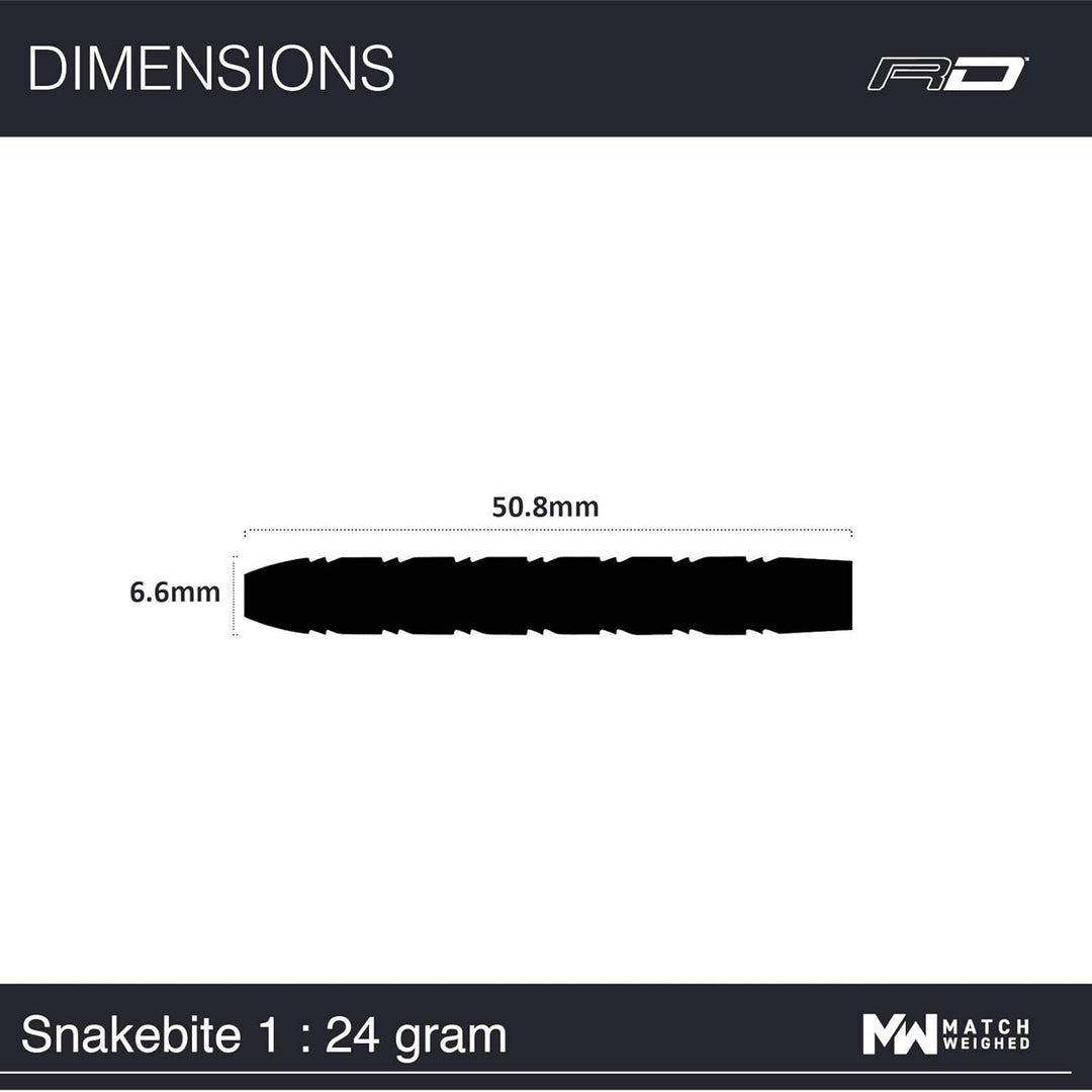 RED DRAGON Peter Wright Snakebite 1 Professional Darts Wolfram Dartset mit Flüge und Shafts 24G 1, 2