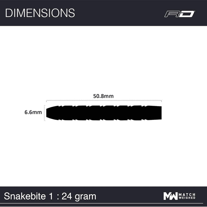 RED DRAGON Peter Wright Snakebite 1 Professional Darts Wolfram Dartset mit Flüge und Shafts 24G 1, 2