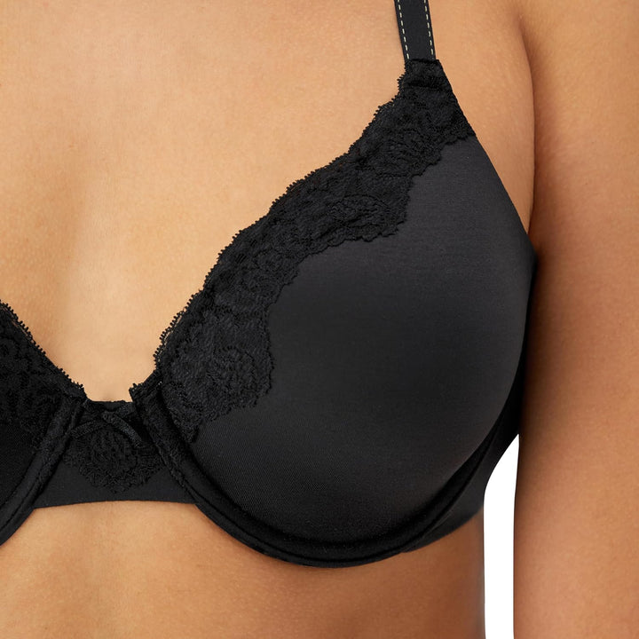 Maidenform Damen Comfort Devotion-Underwire Bügel-BH 75B Schwarz/Körbchen-futter, 75B Schwarz/Körbch