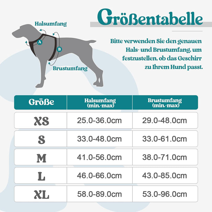 rabbitgoo Hundegeschirr Mittelgrosse Hunde, Anti Zug Geschirr mit Kontrolle, No Pull Verstellbar Hun