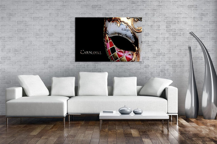 deyoli Dark Karnevals Maske Format: 80x60 als Leinwand, Motiv fertig gerahmt auf Echtholzrahmen, Hoc