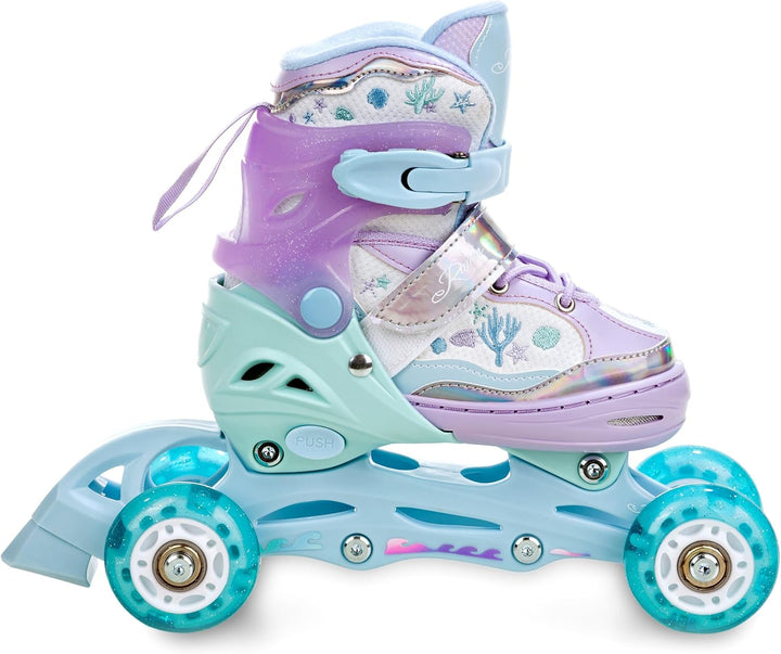 3in1 Inline Skates Inliner/Triskates/Rollschuhe Raven Lia/Loret verstellbar mit LED Leuchtrad 27-30