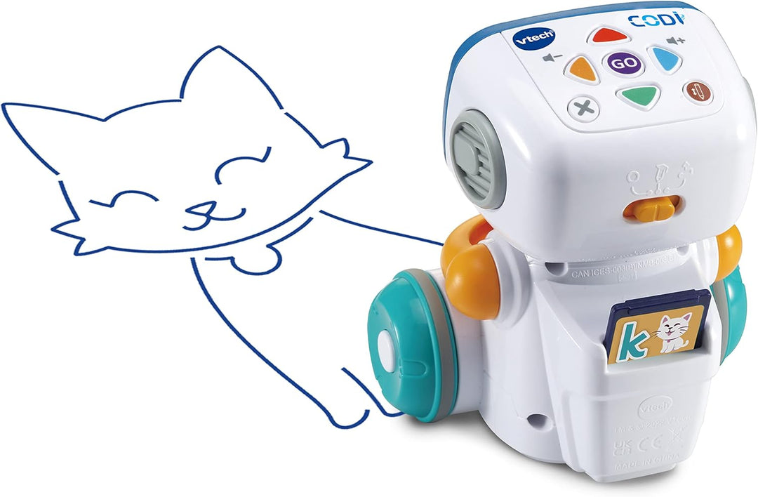 VTech Interaktives Video-Mikroskop – Bildschirm, smarte Objektträger & Codi, der clevere Mal-Roboter